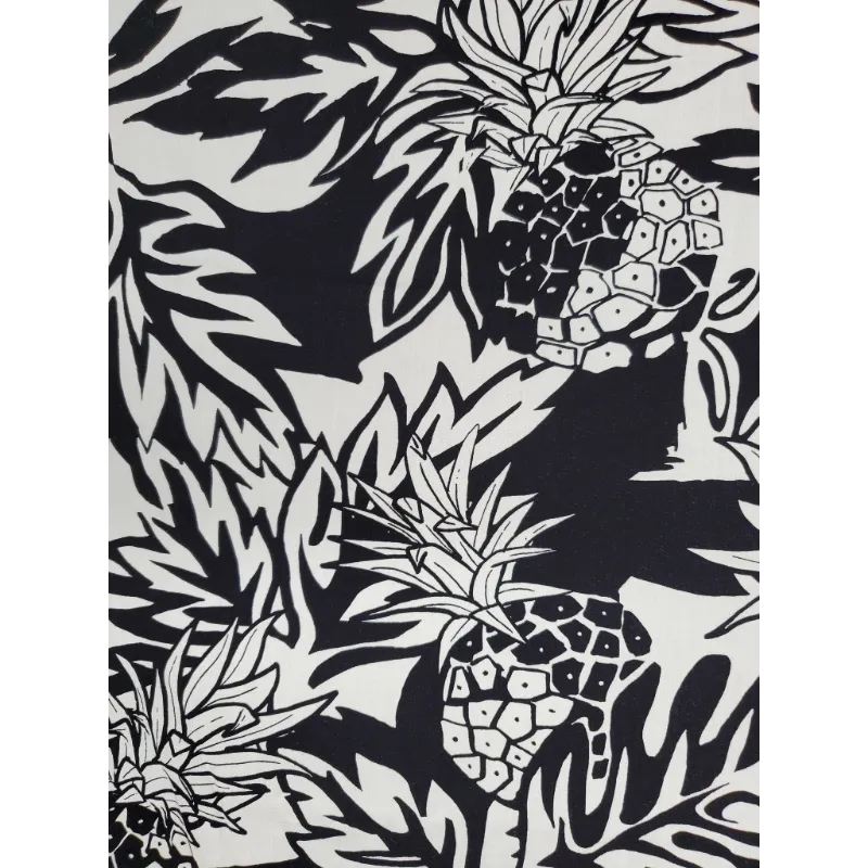 Pineapple Print Hawaiian Shirt | Black
