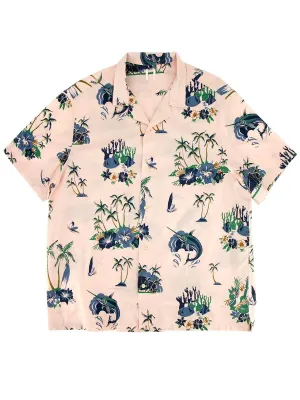 Pink Sword Fish Hawaiian Shirt