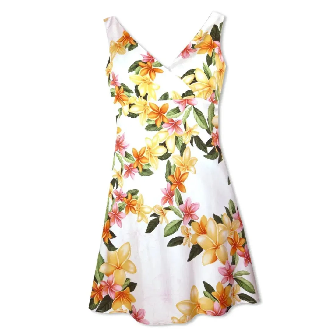 Rain White Laki Hawaiian Dress