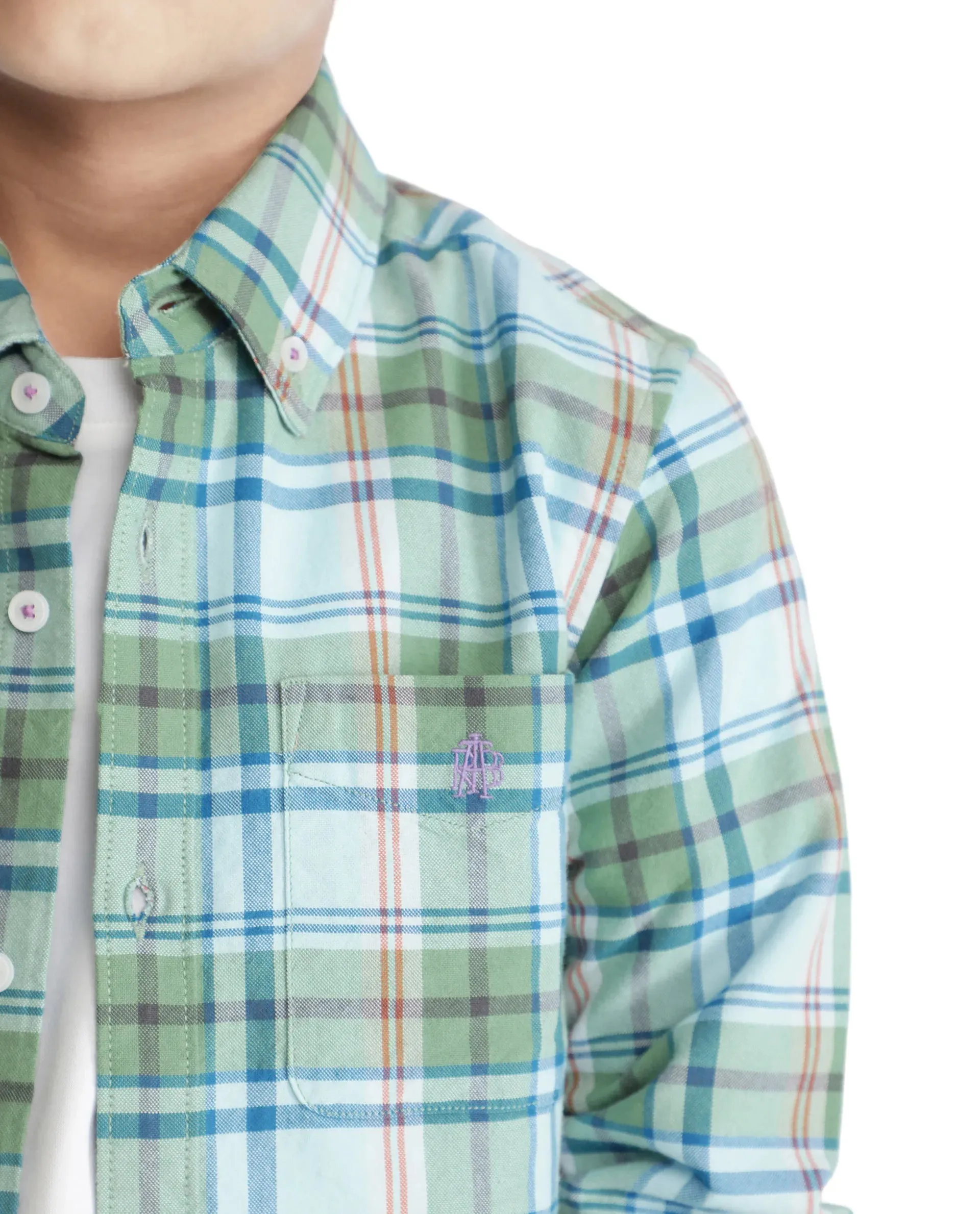 Rare Ones Kids Nes Green Cotton Full Sleeves Button Down Regular Fit Checked Shirt