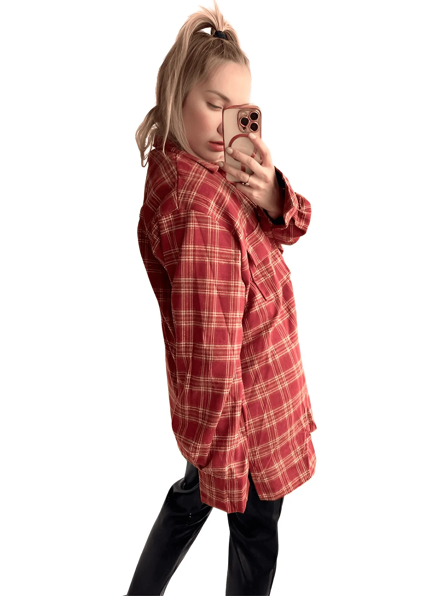 Red Plaid Shirt Women's