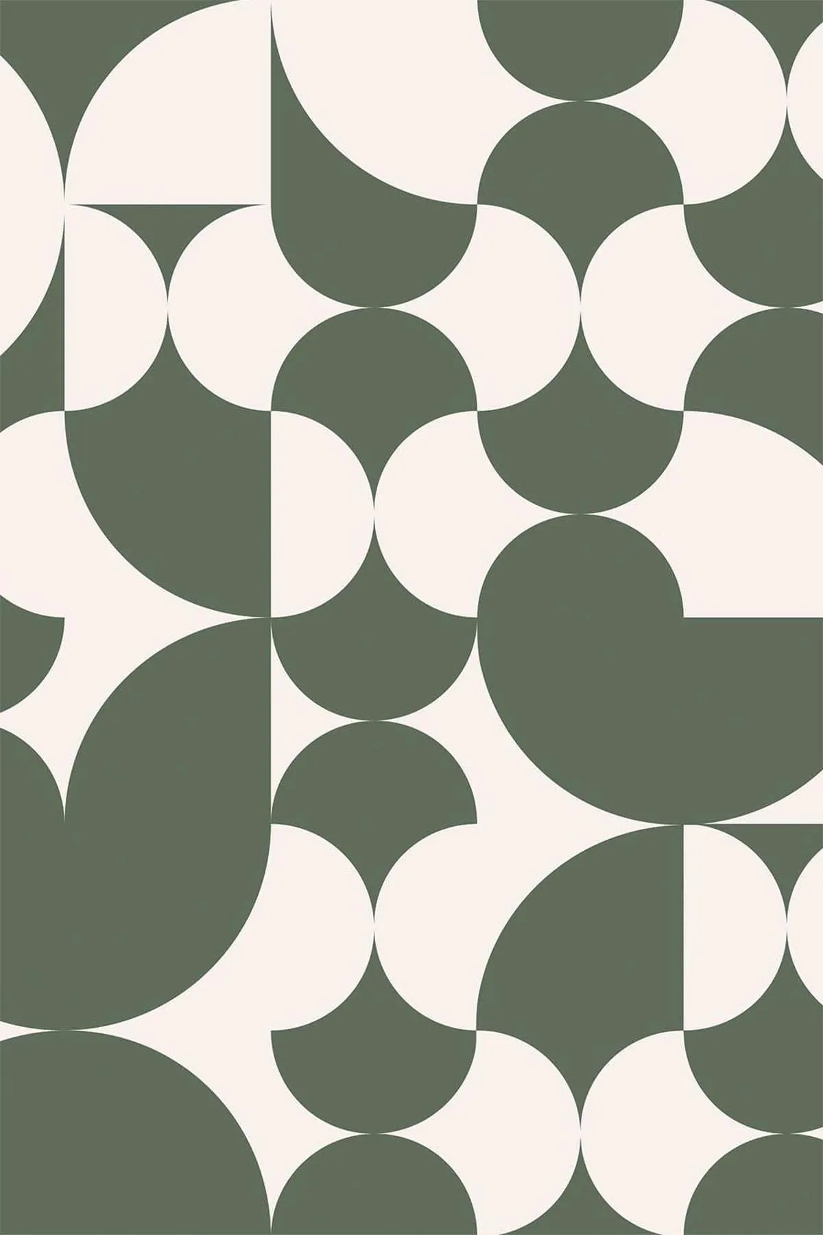 Retro Geometric Dark Green