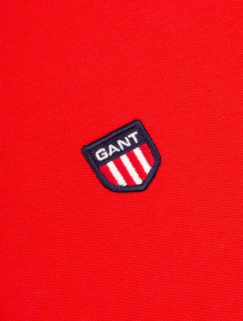 Retro Shield Short Sleeve Pique Polo Bright Red