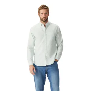 R.M.Williams Regular Button Down Collar Mens Shirt - Green/White