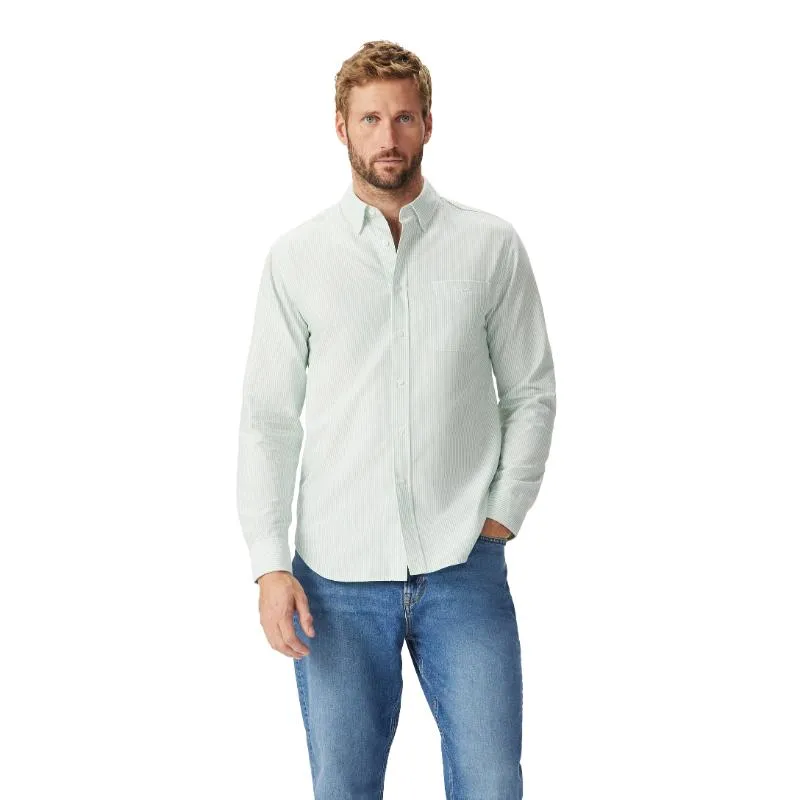 R.M.Williams Regular Button Down Collar Mens Shirt - Green/White