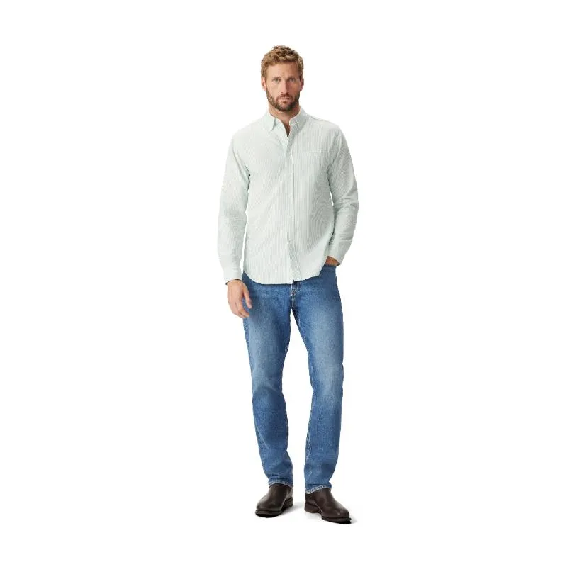 R.M.Williams Regular Button Down Collar Mens Shirt - Green/White
