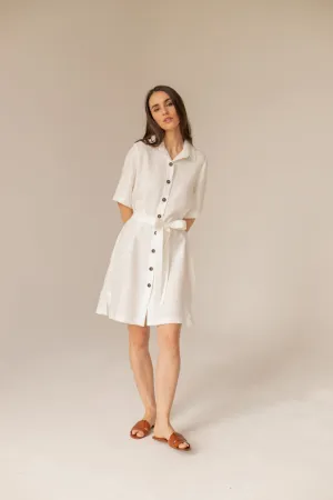 Soleil Linen Dress Ecru