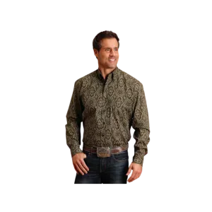 Stetson Apparel Men's Grandiose Paisley Cotton Brown Shirt
