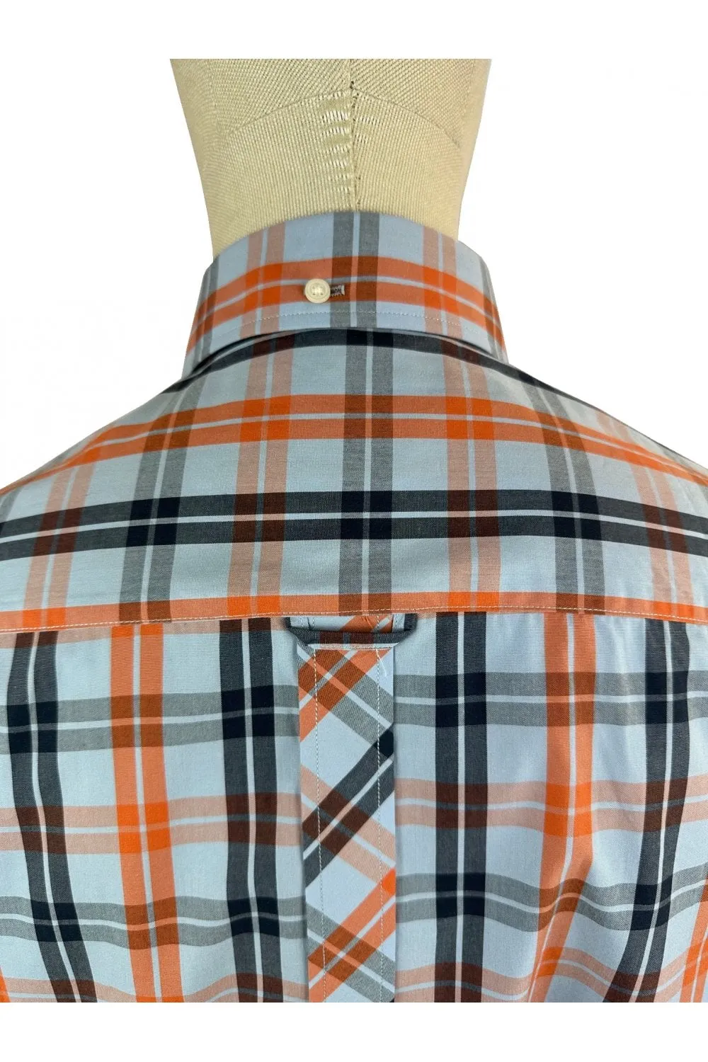 Trojan Check SS Shirt With Free Matching Pocket Square TC/1034 Powder Blue - 065