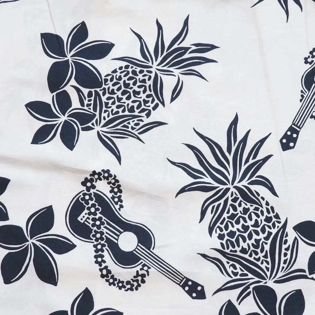 Ukulele Fun White Hawaiian Cotton Shirt
