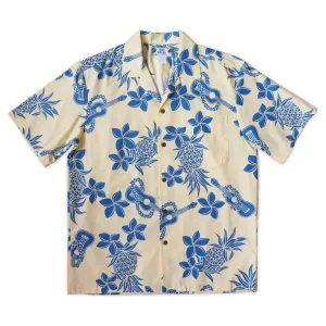 Ukulele Fun Yellow Hawaiian Cotton Shirt