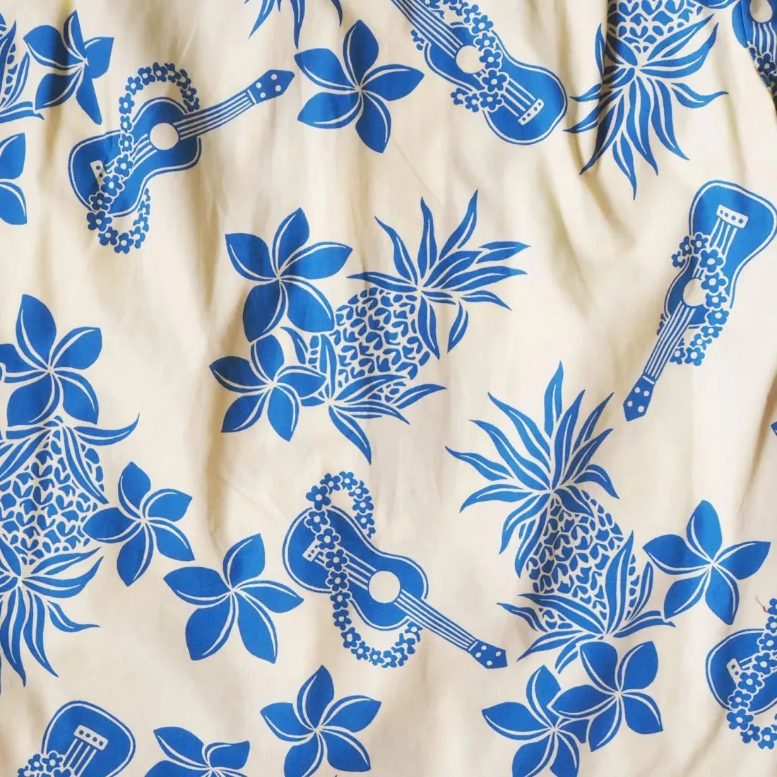 Ukulele Fun Yellow Hawaiian Cotton Shirt