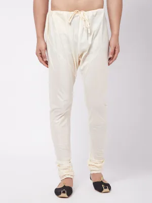 VASTRAMAY Men's Cream Viscose Pyjama
