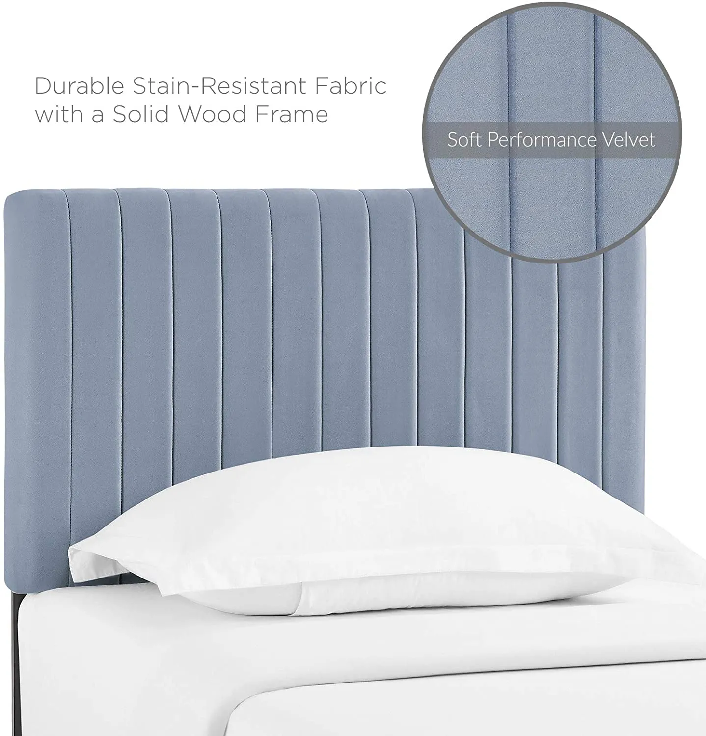 Velvet Light Blue Headboard
