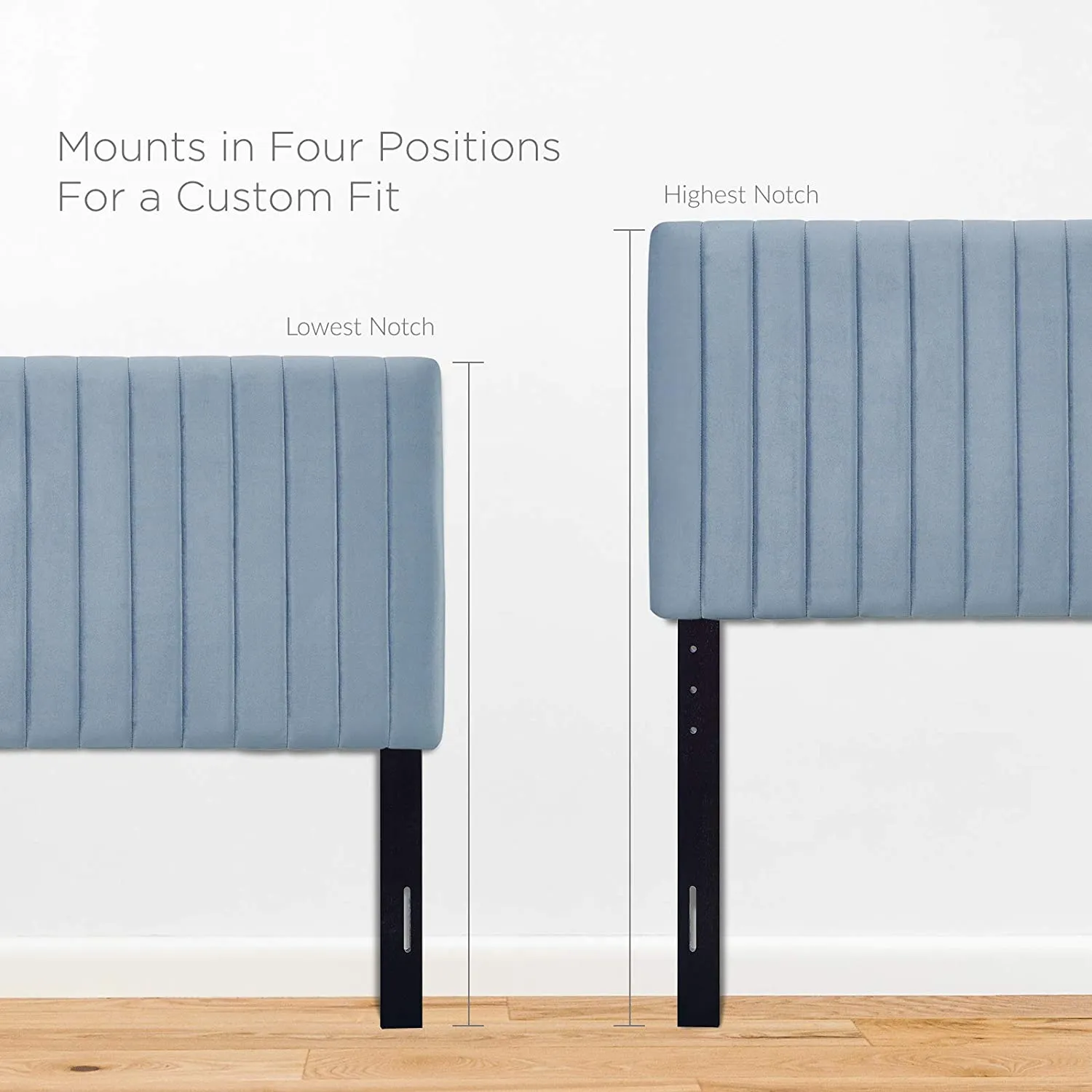Velvet Light Blue Headboard