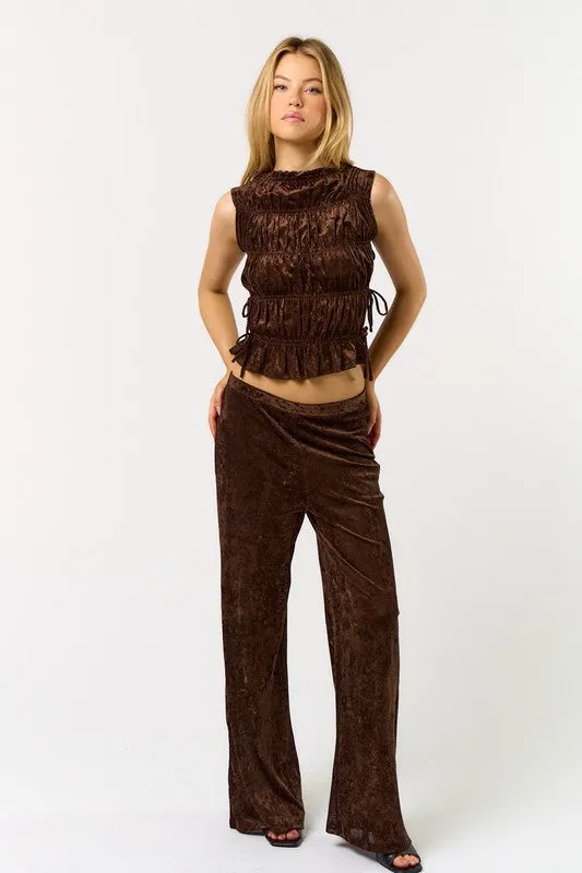 Velvet Smocking Top With Pant