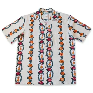 Vintage Hula Girl Cream Hawaiian Rayon Shirt