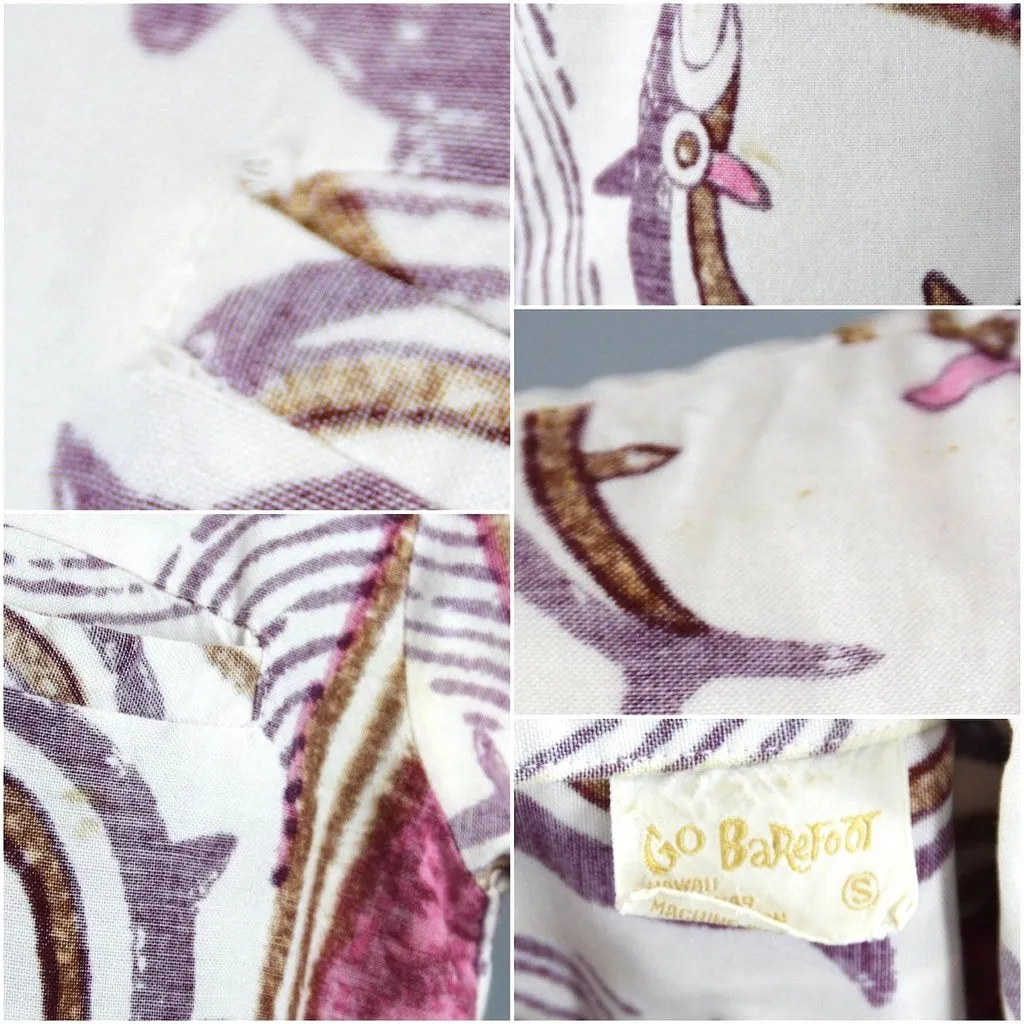 Vintage Novelty Print Hawaiian Fish Shirt