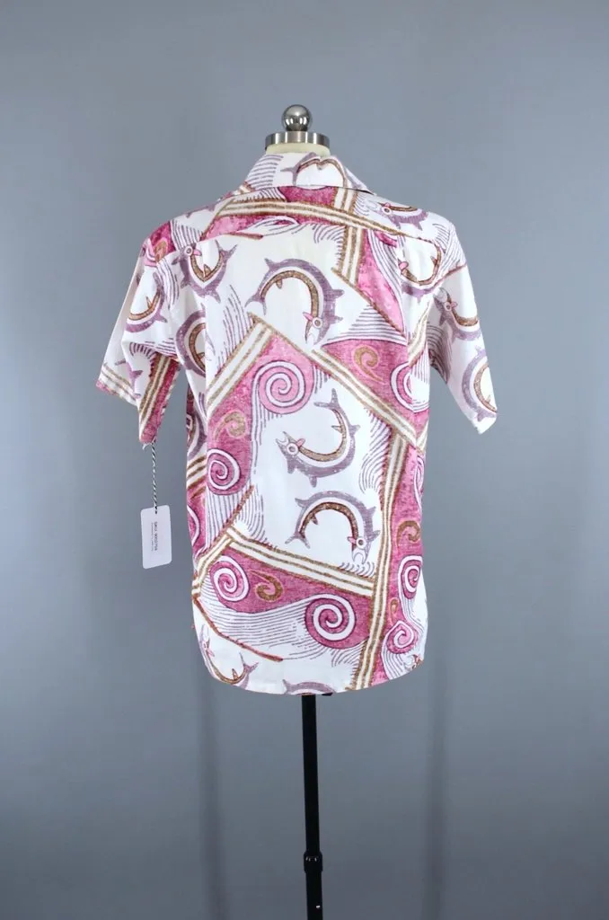 Vintage Novelty Print Hawaiian Fish Shirt