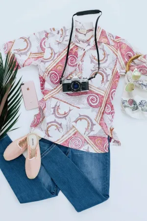 Vintage Novelty Print Hawaiian Fish Shirt