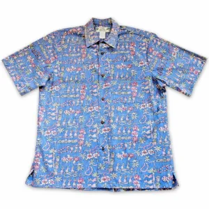 Waikiki Blue Hawaiian REVERSE Shirt