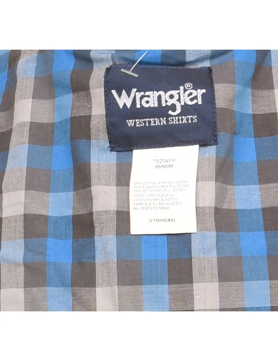 Wrangler Grey & Blue Checked Shirt - M
