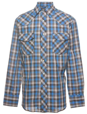 Wrangler Grey & Blue Checked Shirt - M