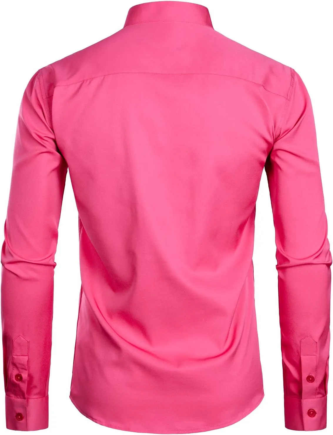 ZEROYAA Men's Banded Collar Slim Fit Long Sleeve Casual Button Down Dress Shirts with Pocket